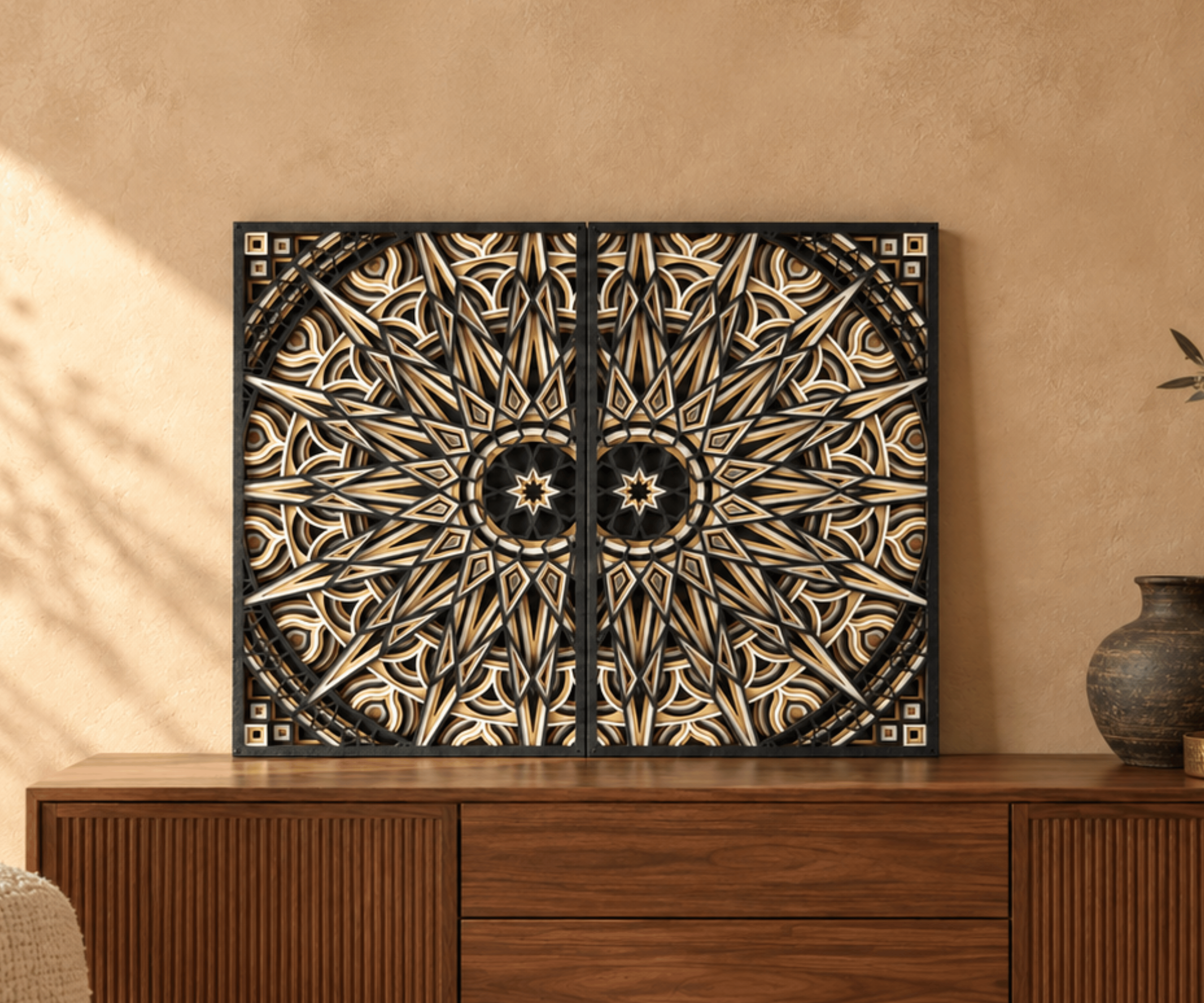 Shams β Multilayer Geometric Art | Single or Dual